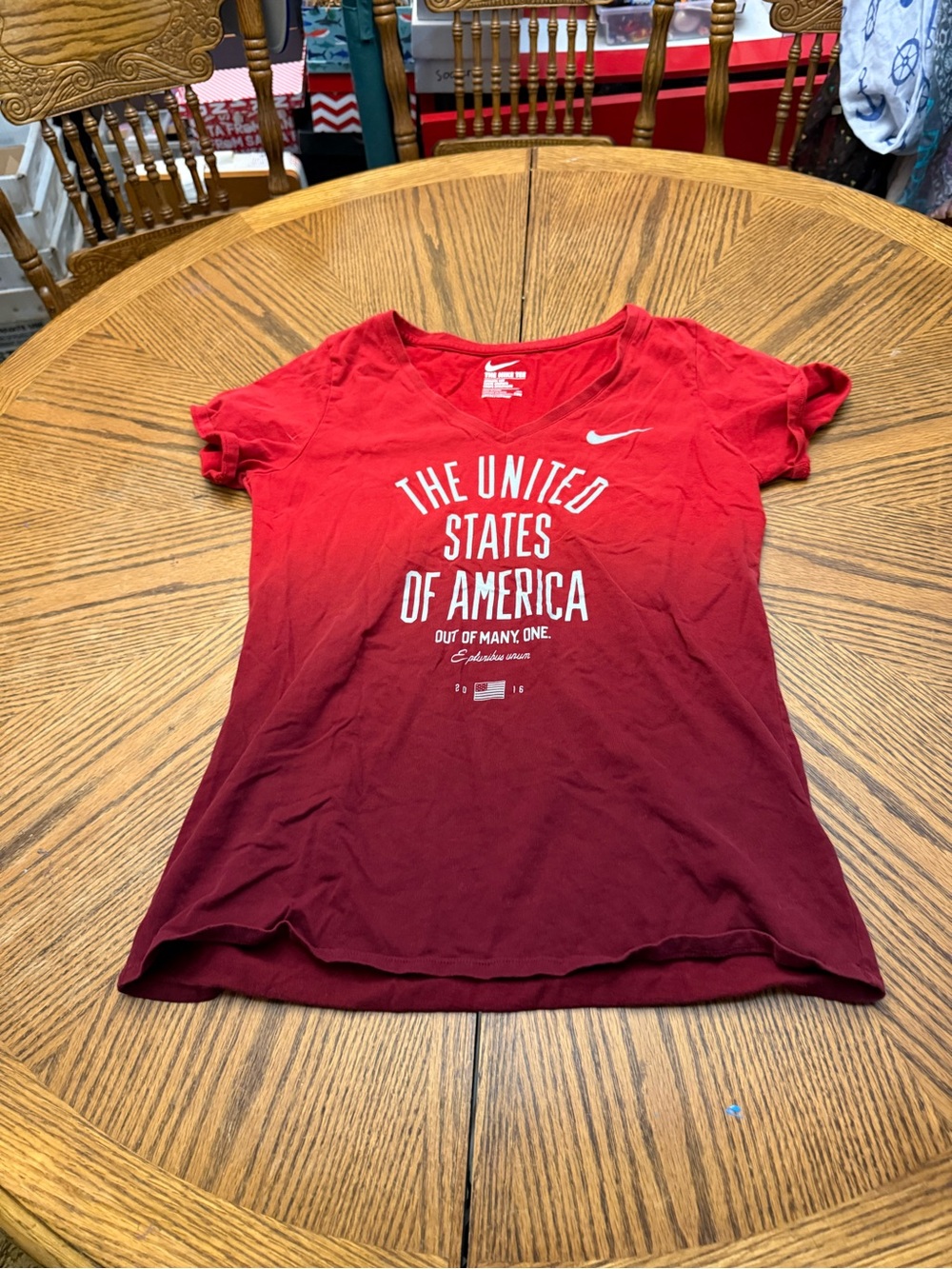 Nike Women’s Red Ombre 'The United States of America' Graphic Tee
